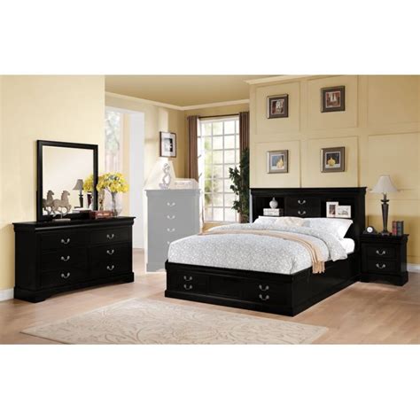 Browse our bedroom sets and choose the perfect pieces for your home. Black Bookcase Queen Storage Bedroom Set - Walmart.com ...