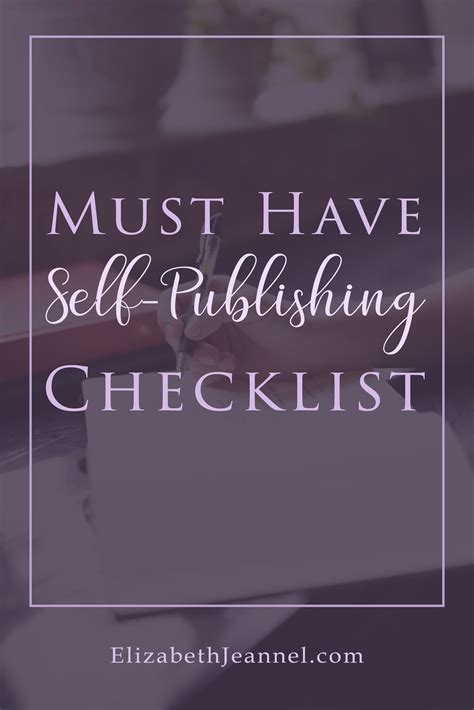 Must Have Self Publishing Checklist Selfpublishing Checklist