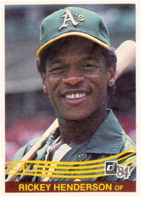 Rickey henderson is a former major league baseball player and hall of fame member. 1984 Donruss Rickey Henderson #54 Baseball Card Value Price Guide