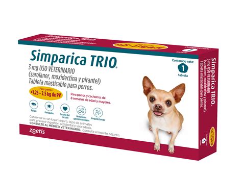 Simparica Trio 1.25 A 2.5 Kg Caja 1 Tableta - Ceragro