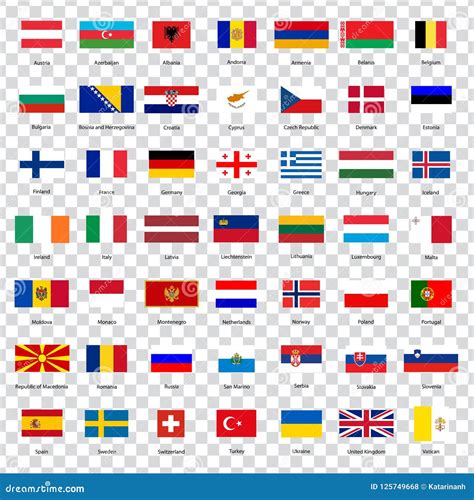 Banderas De Europa Con Sus Datos