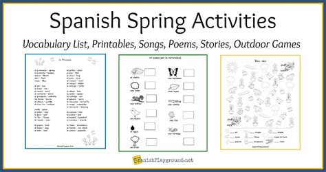 Spanish Spring Activities And Vocabulary List Spanish Playground