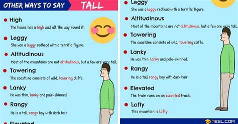 90 Synonyms For Tall With Examples Another Word For Tall 7esl