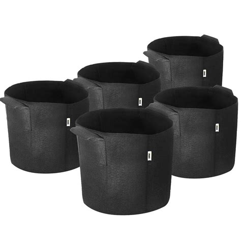 Ipower 3 Gallon 5 Pack Grow Bags Fabric Aeration Pots Container With