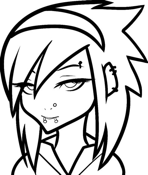 Emo Girl Lineart Wbackground By Dawnieda On Deviantart