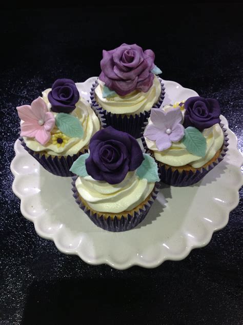 Purple Cupcakes By Andrias Cakes Purple Wedding Cupcakes Fancy