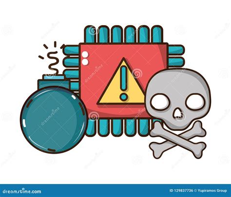 Cybersecurity Threat Cartoon Stock Vector Illustration Of Protect