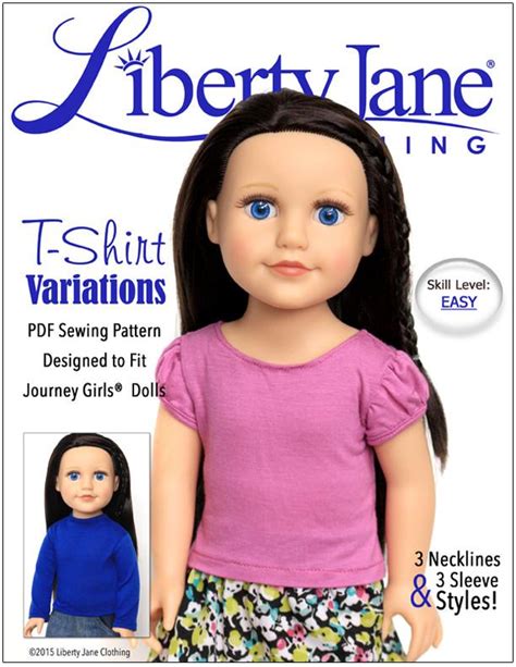 Liberty Jane T Shirt Variations Doll Clothes Pattern For Journey Girls
