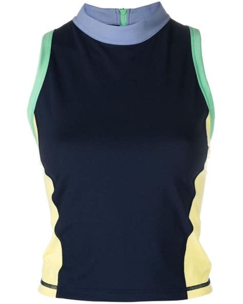 Sweaty Betty Power Zip Back Gym Vest In Blue Lyst