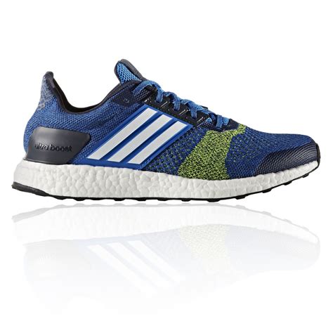 Adidas Ultra Boost St Mens Blue Support Running Road Sports Shoes