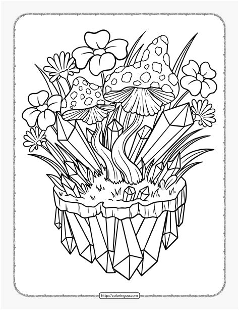 Printable Mushrooms Coloring Pages