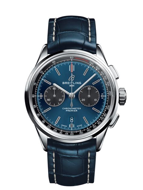Pre-owned Breitling Premier B01 Chronograph 42 Steel Blue - Perfect ...