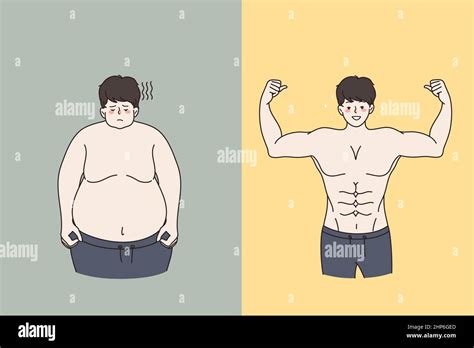 Man Before And After Weight Loss Stock Vector Image And Art Alamy