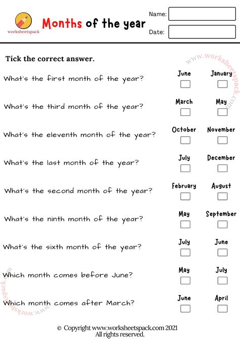 Number Of Days In A Year Worksheet