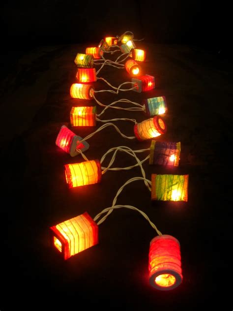 The 3d paper lantern is giving a wonderful look and used as a bedroom decor, side. 20 MULTICOLOURED Battery Operated Mini Chinese LED String ...