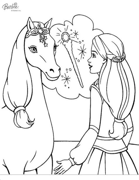 Princess And Horse Coloring Pages