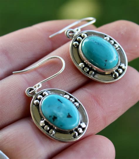 Boucles d oreilles turquoise bijoux argent pierres à Caen Shantilight