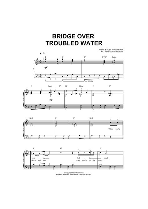 Bridge Over Troubled Water Sheet Music Direct