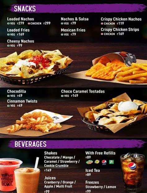 Taco Bell Menu Menu For Taco Bell Elpro City Square Mall Pune Pune