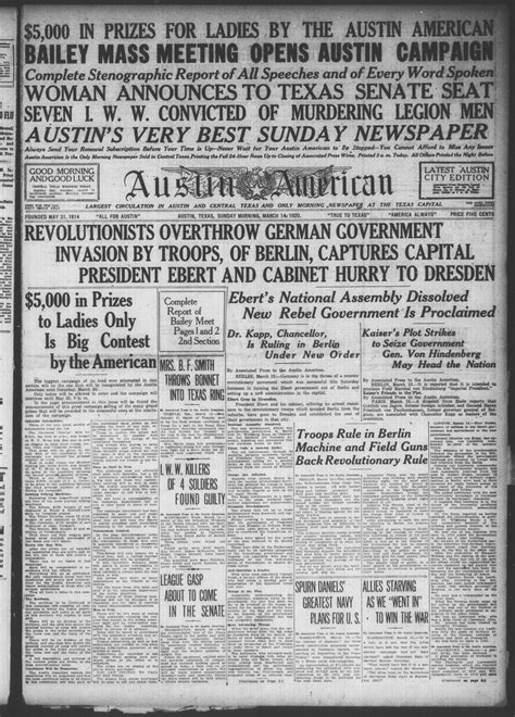 Austin American (Austin, Tex.), Ed. 1 Sunday, March 14, 1920 - The