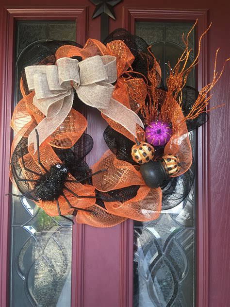 Halloween Wreath Made Easy Bought All The Supplies At The Dollar Tree