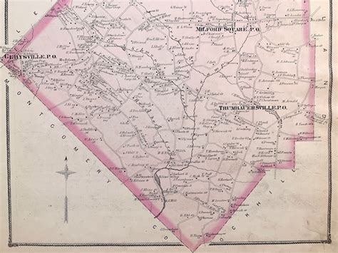 Milford Township Map Original Bucks County Pennsylvania Etsy