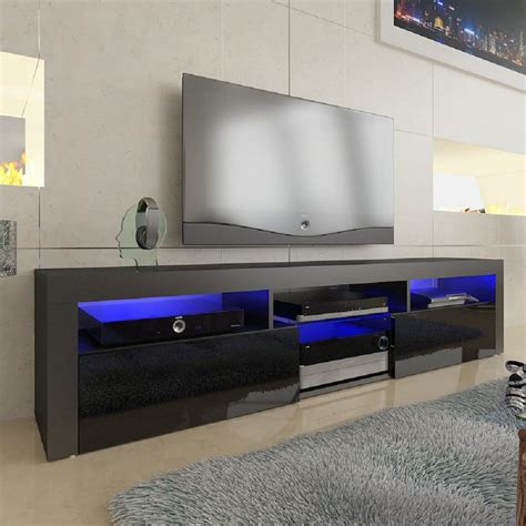 Bari 200 Black Wall Mounted Floating Modern 79 Tv Stand By Meble Furniture