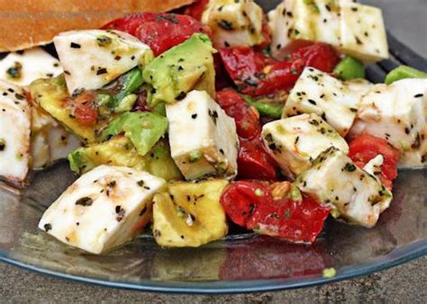 Serve balsamic dressing on the side. Avocado Tomato Mozzarella Salad Recipe | SparkRecipes