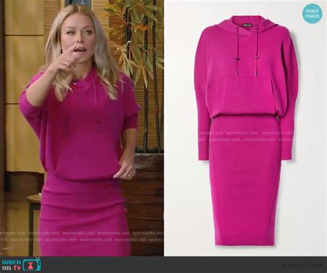 Wornontv Kellys Pink Hooded Dress On Live With Kelly And Ryan