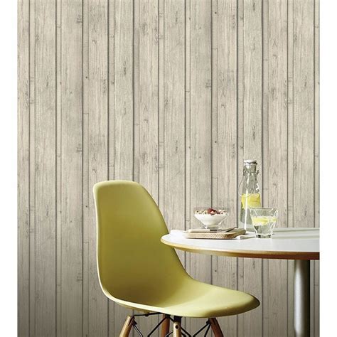 Arthouse Wood Effect Wallpaper White Washed Skandi Plank Panel