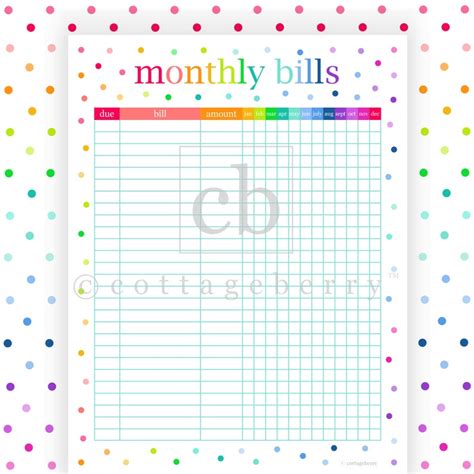 Budget Planner Printable Pages Happy Inserts Bill Checklist Etsy