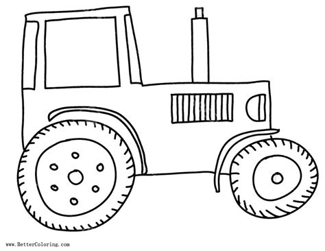 Easy Tractor Coloring Pages Coloring Pages