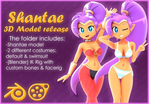 Nik💫 On Twitter 🌟 Shantae Model Release [for Blender 2 79 2 8 And Sfm] Alright Here Is The