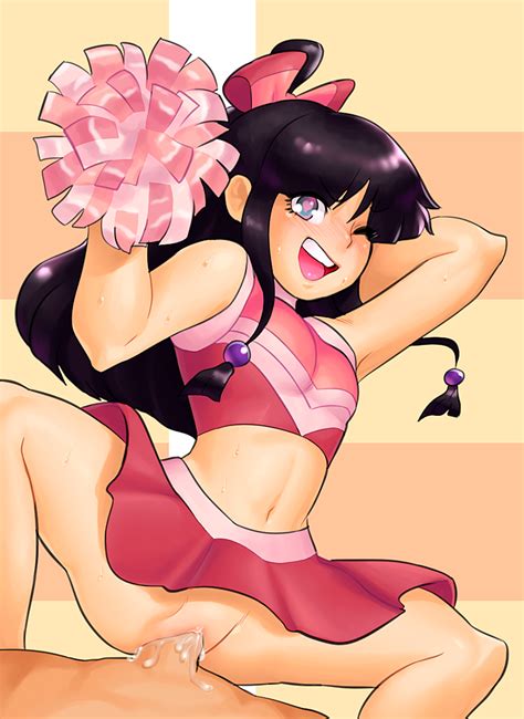 Rule 34 1girls Ace Attorney Black Hair Blue Eyes Blush Cheerleader Clothing Cum Cum In Pussy