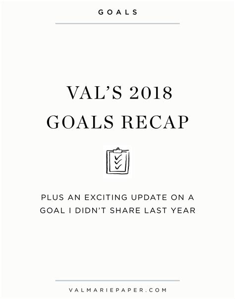 2018 Goals Recap Val Marie Paper