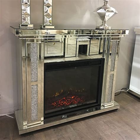 Diamond Glitz Mirrored Electric Fireplace Picture Perfect Home