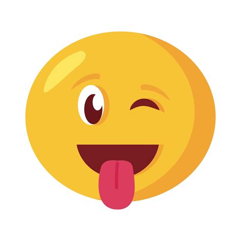 Crazy Emoji Face With Tongue Out Flat Style Icon 2718797 Vector Art At