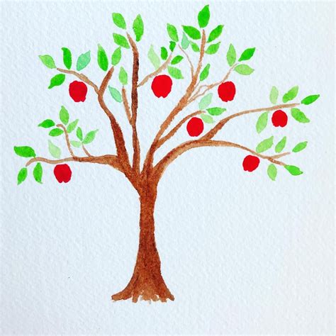How To Draw An Apple Tree At How To Draw