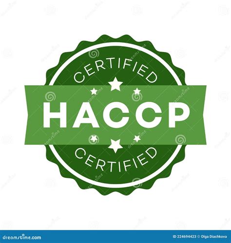 Haccp Certified Emblem Color Flat Style Stock Vector Illustration Of