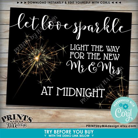 Sparkler Send Off Sign Light The Way For The New Mr And Mrs Let Love