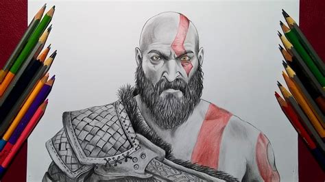 How To Draw Kratos From God Of War 4 Youtube