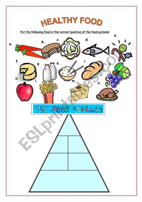 Food Pyramid Worksheet For Grade
