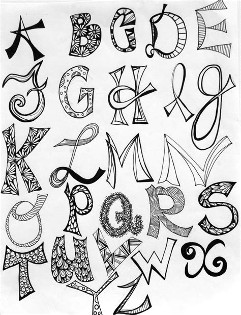 Inspired Byhand Drawn Typography Hand Lettering Alphabet Typography