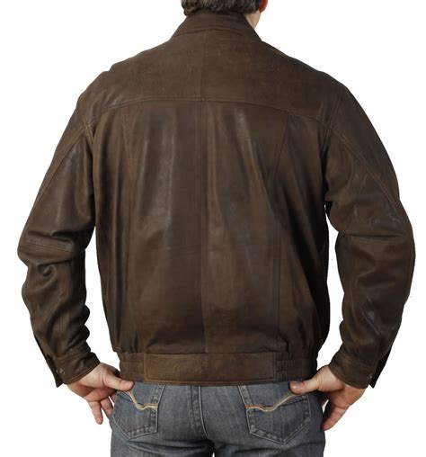 Mens Brown Buff Leather Blouson From Simons Leather