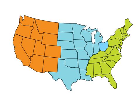 Three Region Us Map Clip Art Vector Clip Art Online Royalty