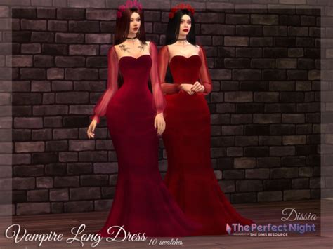 The Perfect Night Vampire Long Dress By Dissia At Tsr Sims 4 Updates