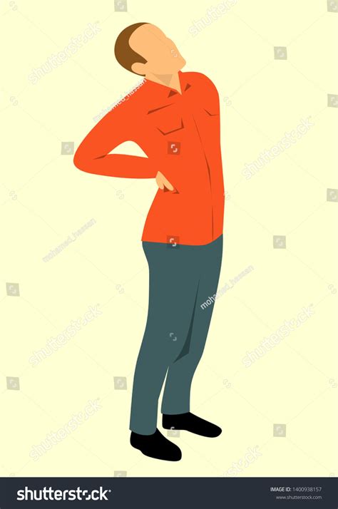 Man Feel Pain His Back Suffering Stock Illustration 1400938157 Shutterstock