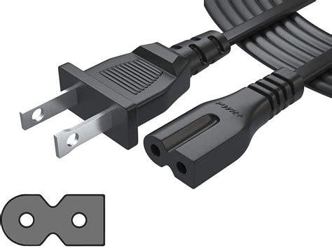 Polarized Ac Power Cord 2 Prong Square Round 12 Ft Long