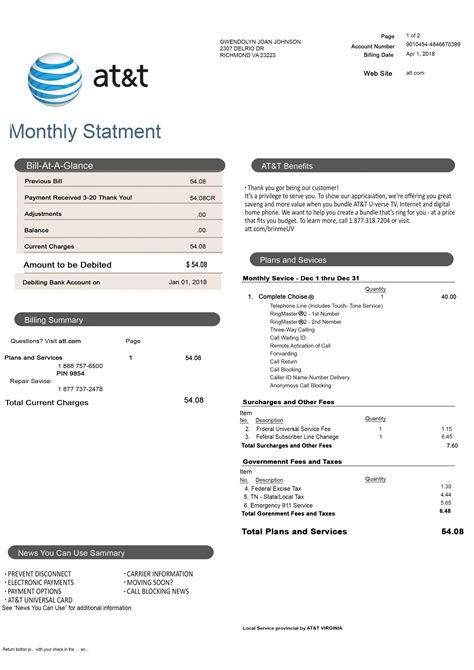 To request permission to do something at work or school, it is essential to write a letter for documentation purposes. USA Utility Bill AT&T PSD Template | Everythingallhere ...