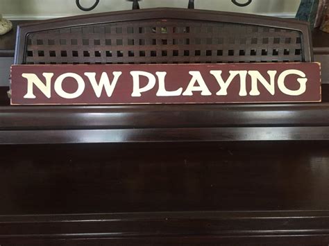 Now Playing Sign Plaque Movie Home Theater Room Decor Wood